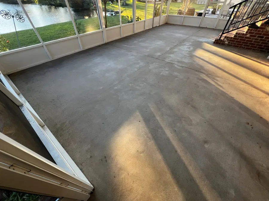 Screened porch slab before coating